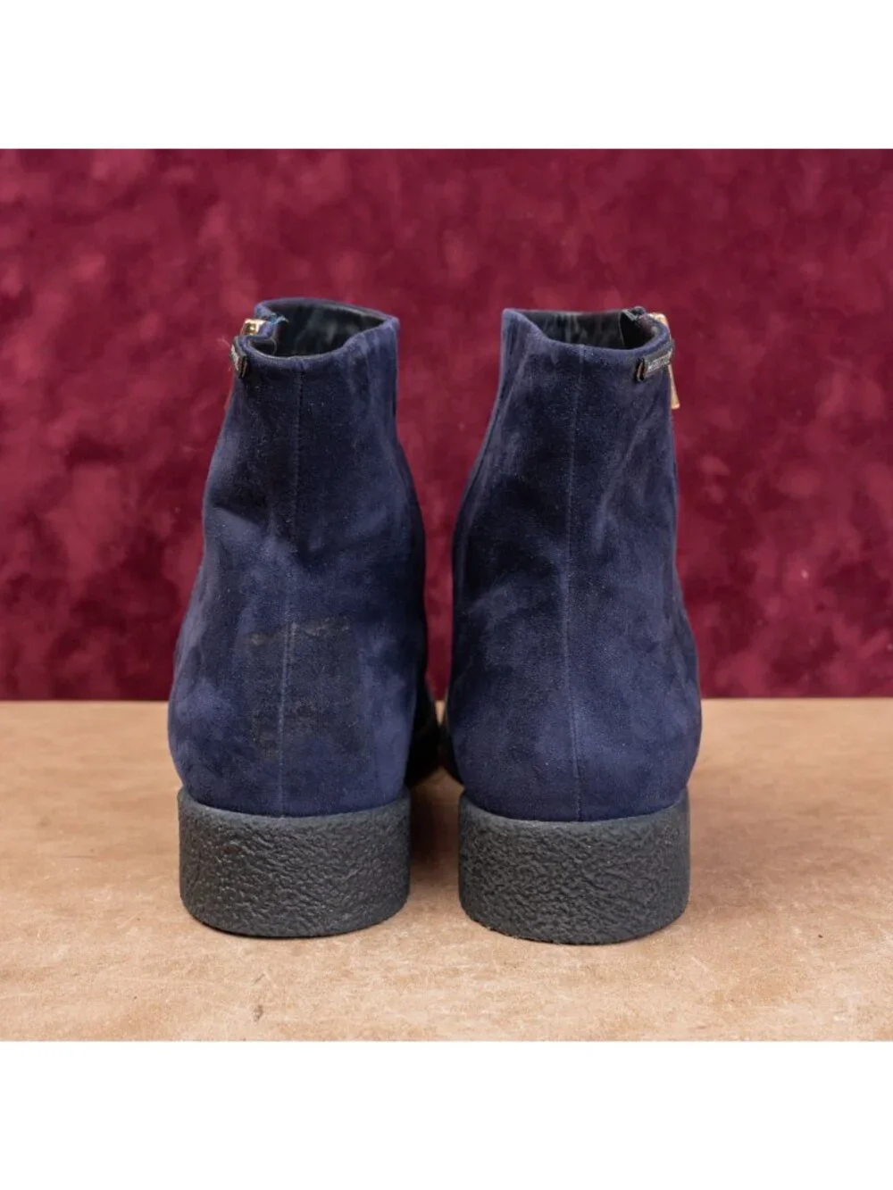 Mephisto Women Cassan Blue Suede Fashion Zip Ankle Boots size 8.5